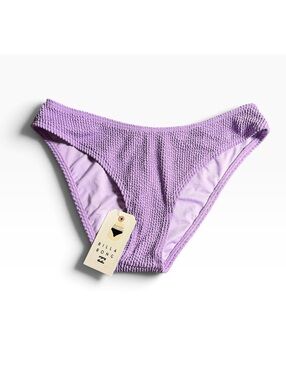 BILLABONG lavender textured summer hi Bondi medium coverage bikini bottom M $56